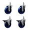 Service Caster 4 Inch Solid Polyurethane 12 Inch Threaded Stem Caster Set 2 Brakes SCC SCC-TS20S414-SPUS-121315-2-PLB-2 - alternate 1